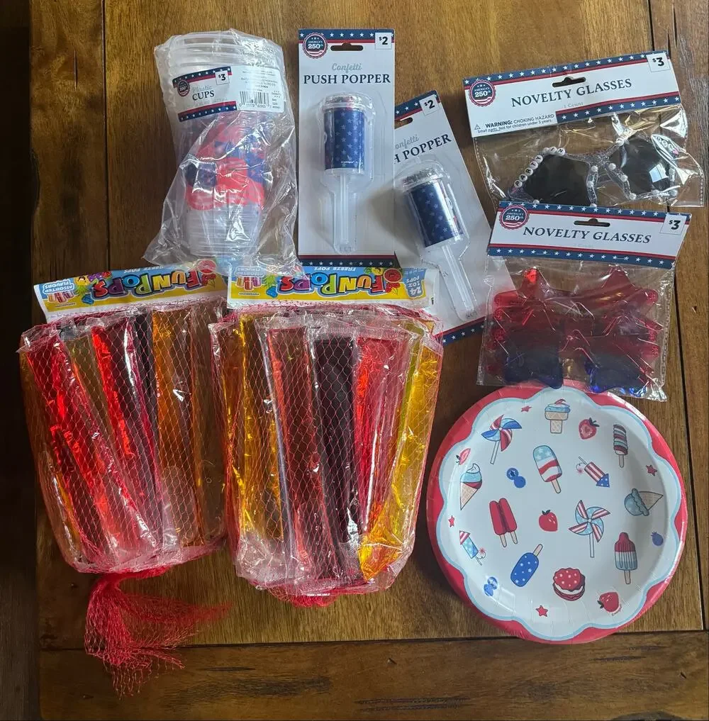 NWT Patriotic Party Supplies Lot 4th of July Cups Plates Glasses (Retail $25)
